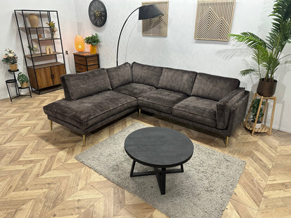 Antraciet Velvet Hoekzetel ~ Losse Kussens Met Afneembare Hoezen