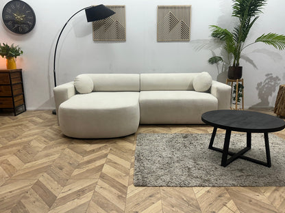 !Showroommodel! Witte Velvet Hoekzetel ~ Slaapfunctie