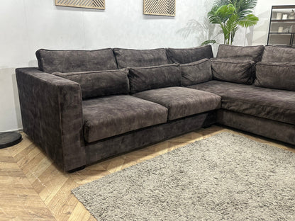 Antraciet Velvet Hoekzetel ~ Losse Kussens Met Afneembare Hoezen