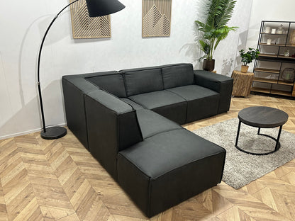 !Showroommodel! Antraciet Leather Look Hoekzetel