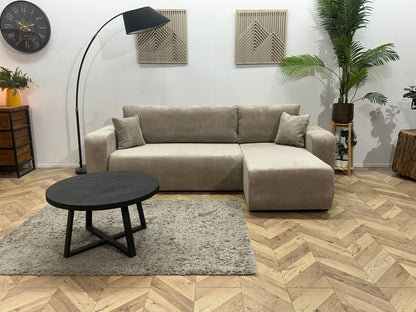 !Showroommodel! Licht Bruine Ribstof Hoekzetel