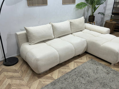 !Showroommodel! Witte Velvet Hoekzetel