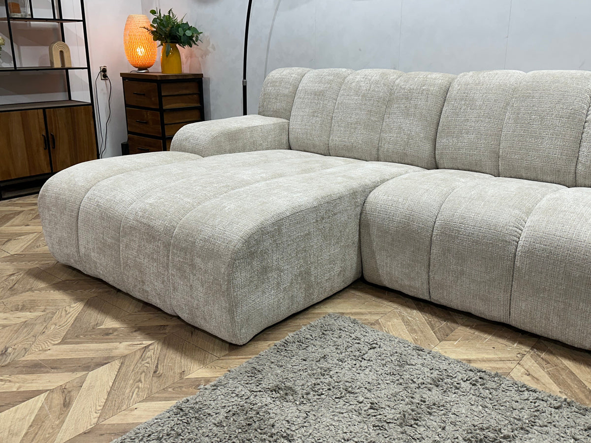 !Showroommodel! Witte/Crème Cremona Stoffen Hoekzetel