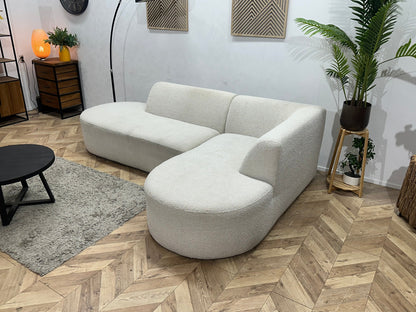 Witte Bouclé Stoffen Hoekzetel ~ Vaste Kussens