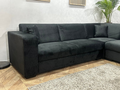 !Showroommodel! Zwarte Velvet Hoekzetel