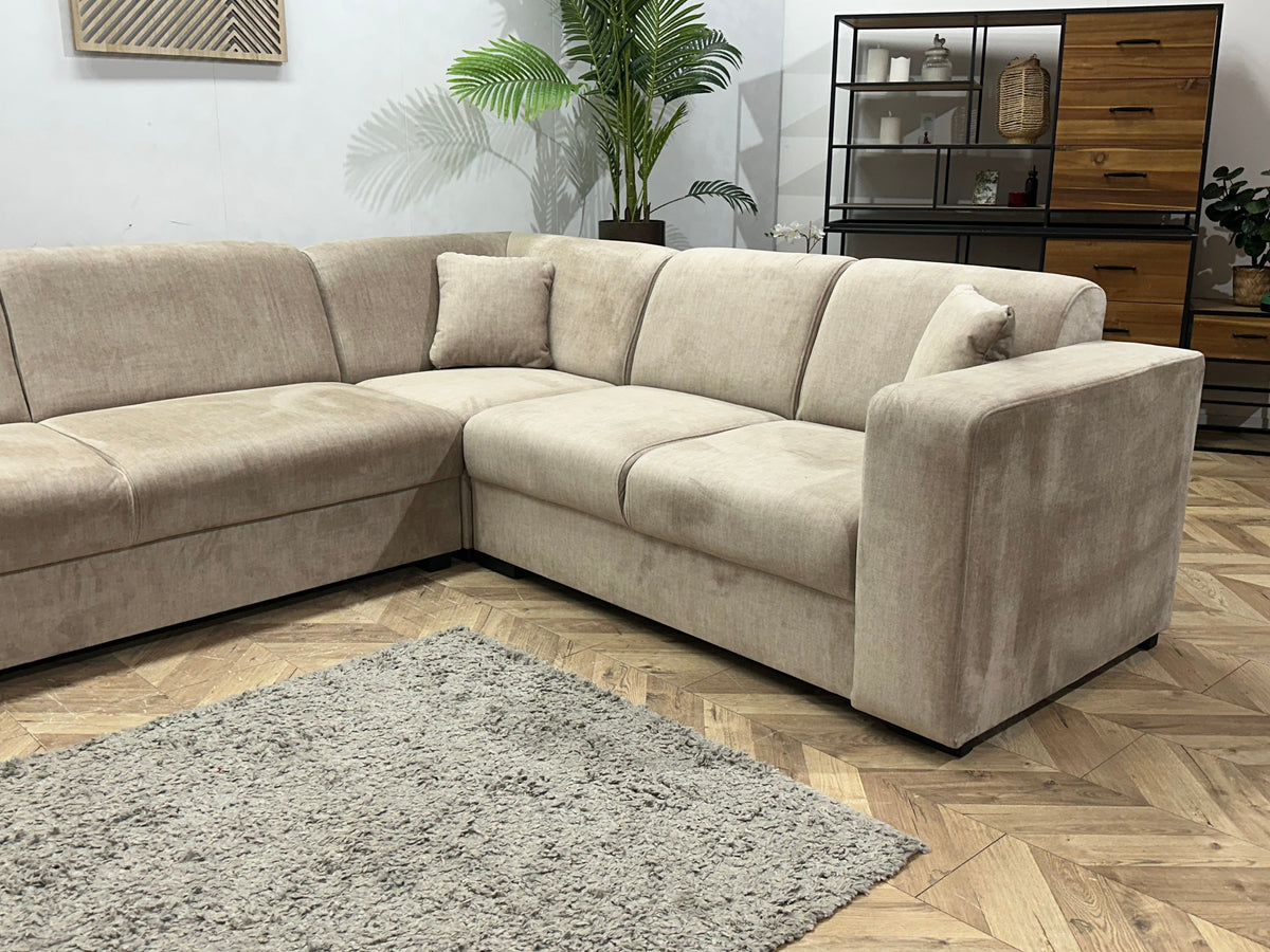 !Showroommodel! Crème/Beige Velvet Hoekzetel
