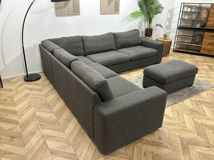 Antraciet Hoekzetel Inc Hocker ~ Losse Kussens Met Afneembare Hoezen