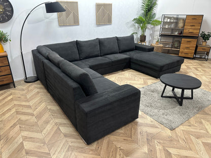 Zwarte U Zetel ~ Losse Rugkussens Met Afneembare Hoezen