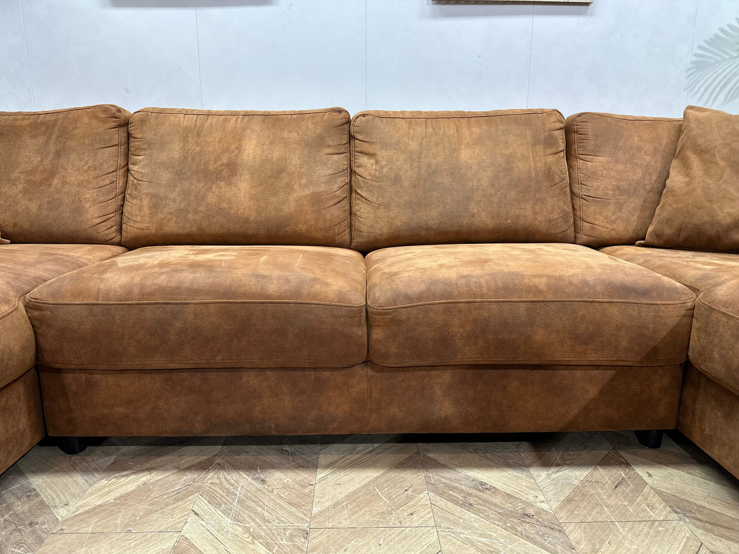 Cognac Bruine Suède Stoffen U Zetel ~ Losse Rug Kussens