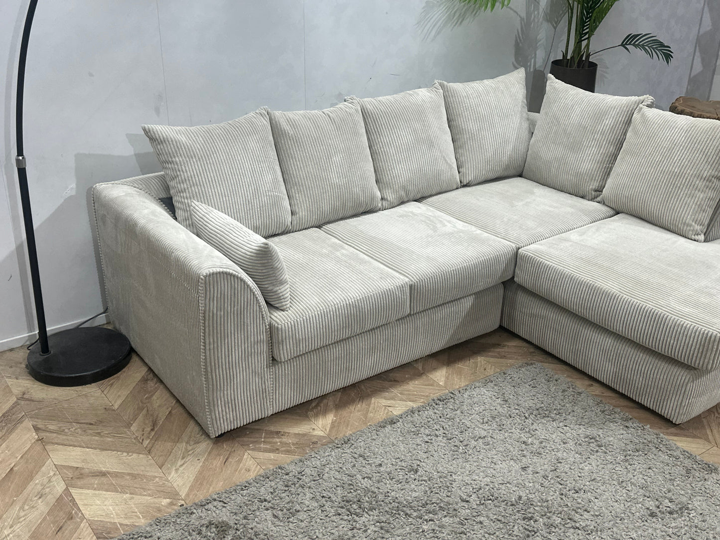 !Showroommodel! Witte Ribstof Hoekzetel