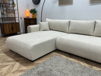 !Showroommodel! Witte Bouclé Hoekzetel ~ Meerdere Opstellingen