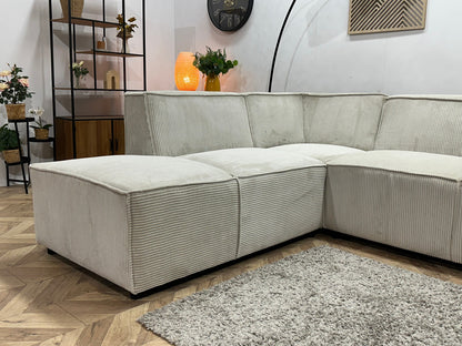 !Showroommodel! Witte/Crème Ribstof Hoekzetel