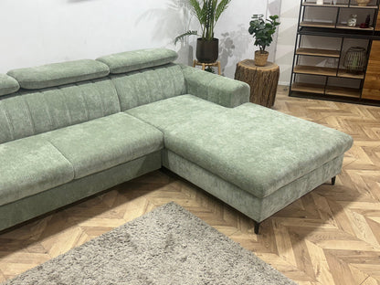 !Showroommodel! Groene Cremona Hoekzetel ~ Verstelbare Hoofdsteunen