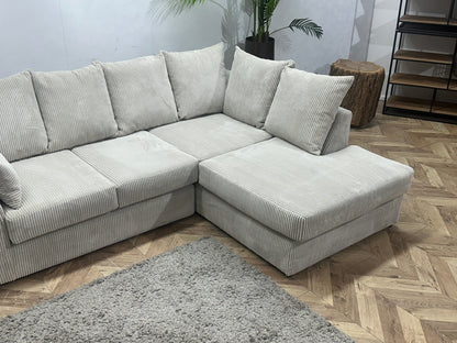 !Showroommodel! Witte Ribstof Hoekzetel