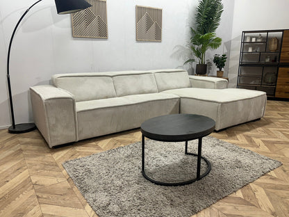 !Showroommodel! Witte Ribstof Hoekzetel
