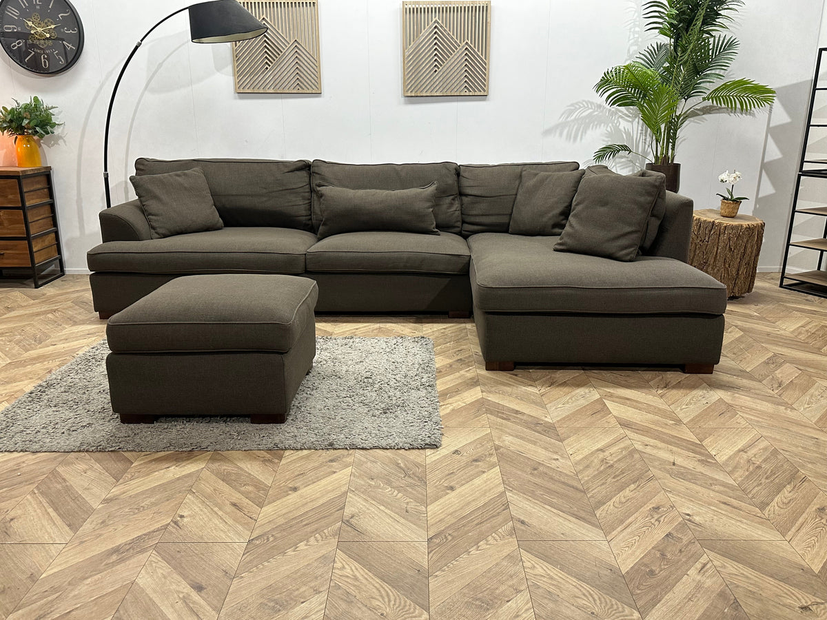 Bruine Hoekzetel Inc Hocker ~ Losse Kussens Met Afneembare Hoezen
