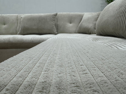 !Showroommodel! Witte/Crème Ribstof U Zetel
