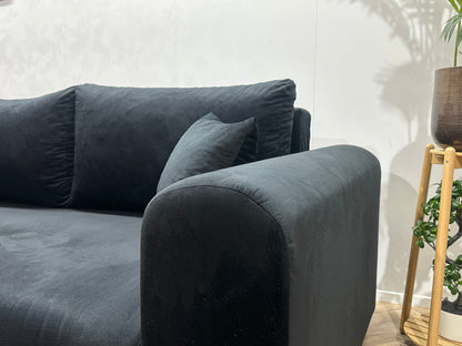 !Showroommodel! Zwarte Velvet Hoekzetel
