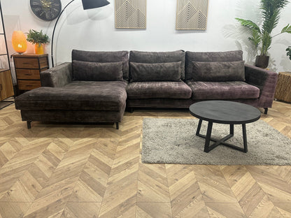 Room108 Antraciet Velvet Hoekzetel ~ Losse Kussens Met Afneembare Hoezen