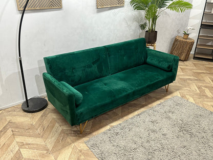 Groene Velvet 2.5-Zits Zetel ~ Slaapfunctie