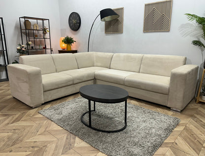 !Showroommodel! Crème Suède Stoffen Hoekzetel