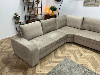 !Showroommodel! Beige Velvet U Zetel