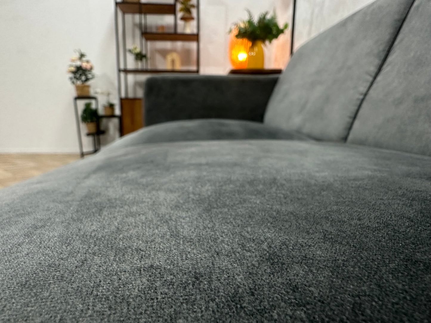 !Showroommodel! Antraciet Velvet Hoekzetel