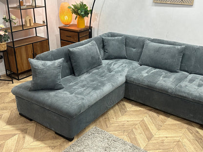 !Showroommodel! Blauwe Ribstof U Zetel