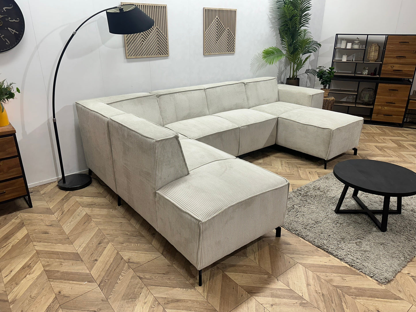 !Showroommodel! Witte Ribstof U Zetel