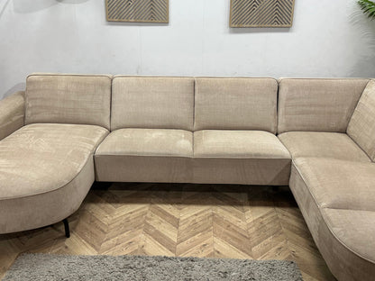 Crème/Beige Velvet U Zetel ~ Vaste Kussens