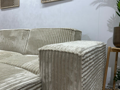 !Showroommodel! Witte/Crème Ribstof Design Hoekzetel