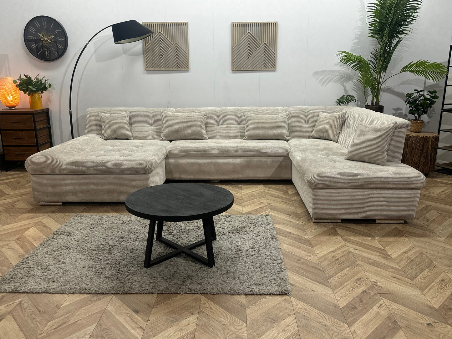 !Showroommodel! Witte/Crème Ribstof U Zetel