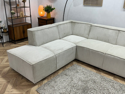 !Showroommodel! Witte/Crème Ribstof Hoekzetel