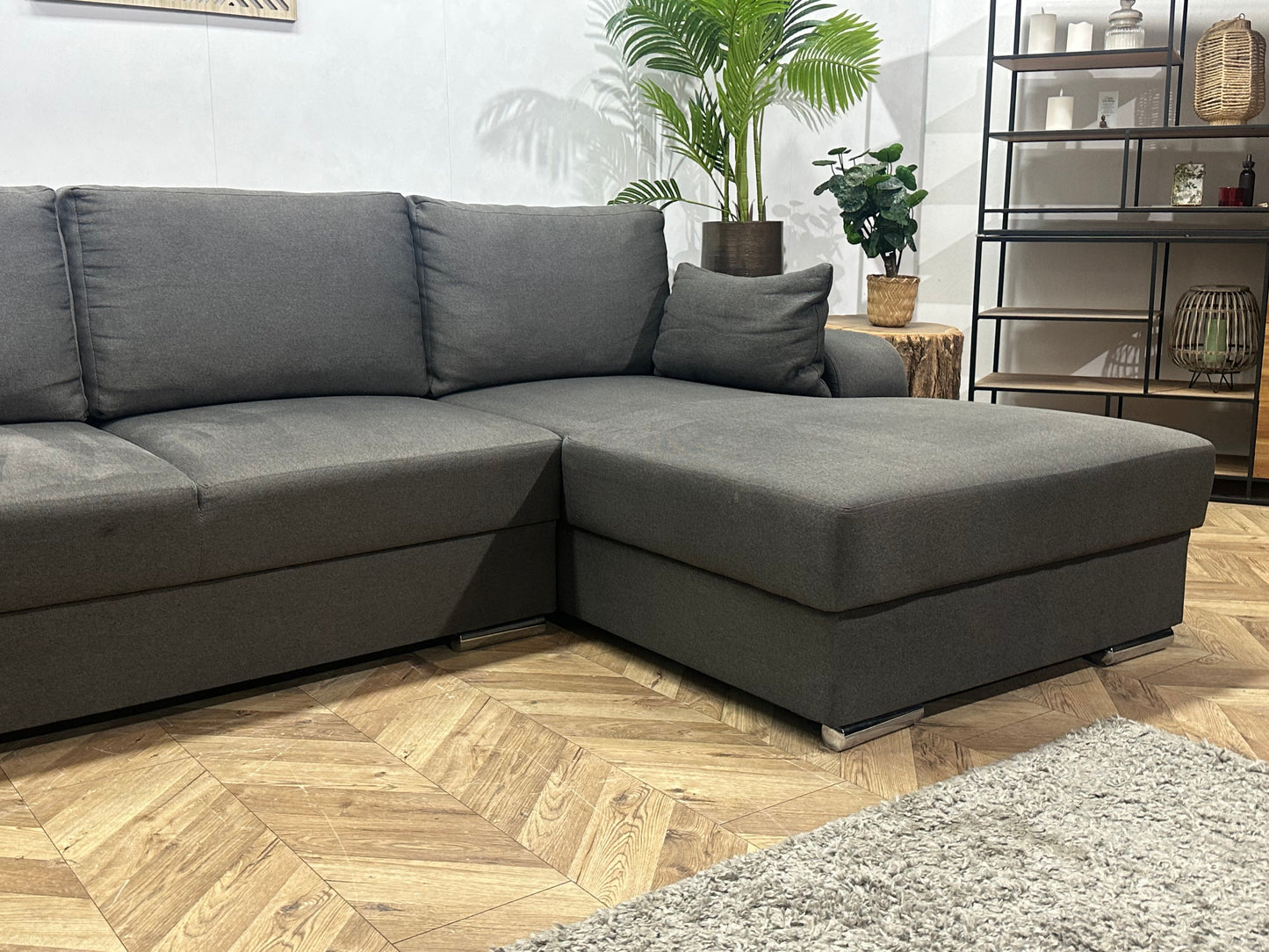 !Showroommodel! Antraciet Suède Stoffen U Zetel