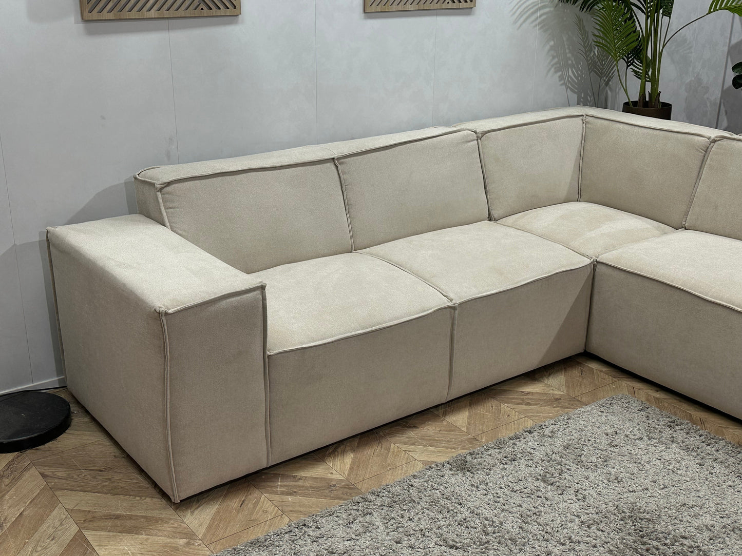 !Showroommodel! Crème Suède Stoffen Hoekzetel
