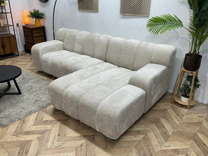 !Showroommodel! Witte/Crème Cremona Stoffen Hoekzetel