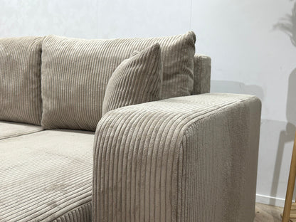 !Showroommodel! Licht Bruine Ribstof U Zetel