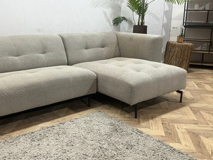 BySidde Beige/Grijze Bouclé Stoffen Hoekzetel ~