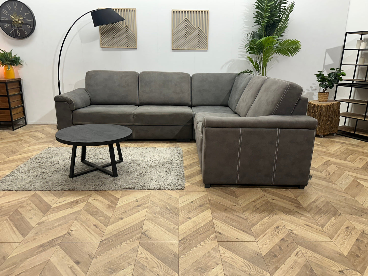 DSense Antraciet Suede Stoffen Hoekzetel ~ Vaste Kussens