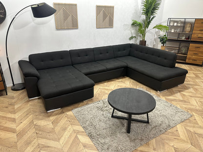 !Showroommodel! Zwarte Stoffen/Lederen U Zetel