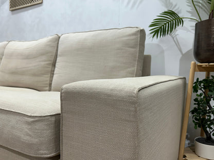 Beige Hoekzetel ~ Losse Kussens Met Afneembare Hoezen