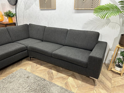 W.Schillig Antraciet Stoffen Hoekzetel ~ Vaste Kussens