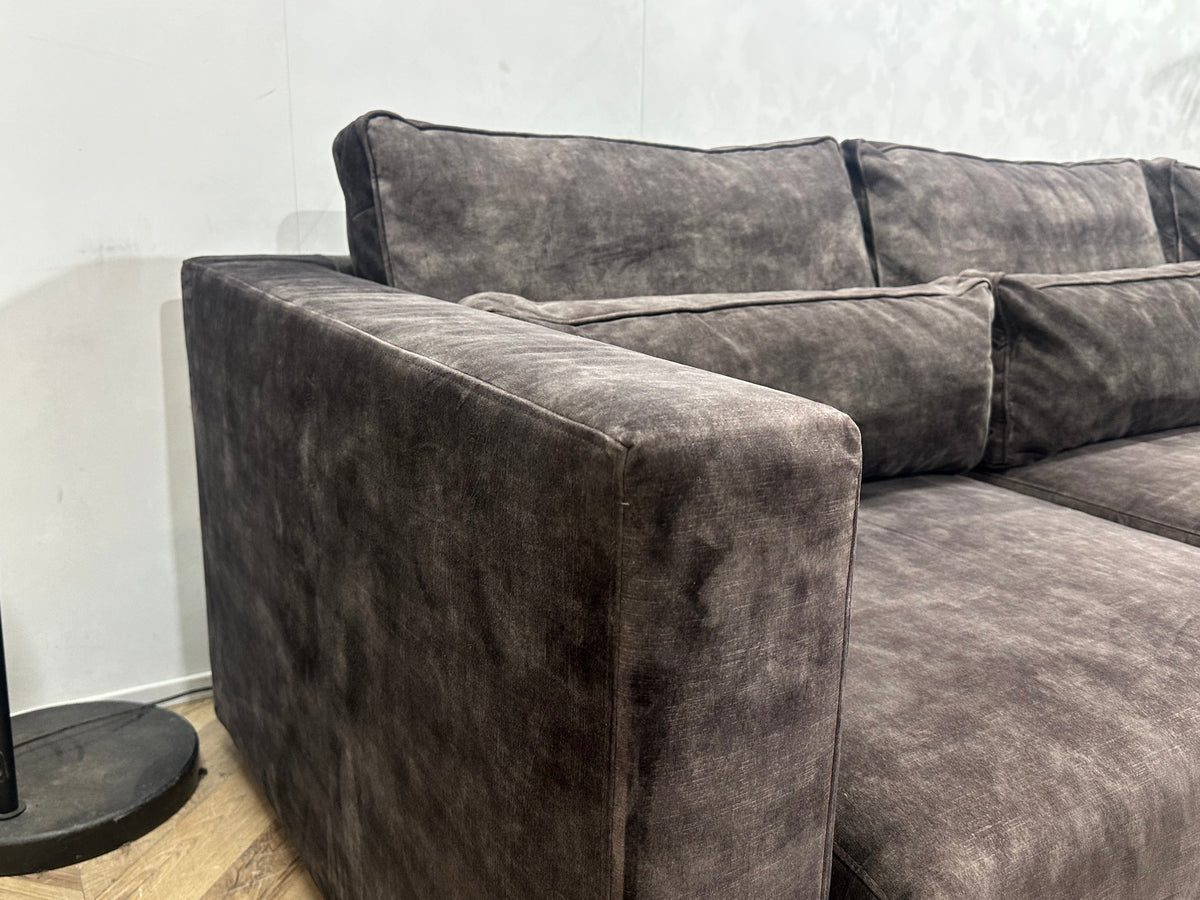 Antraciet Velvet Hoekzetel ~ Losse Kussens Met Afneembare Hoezen