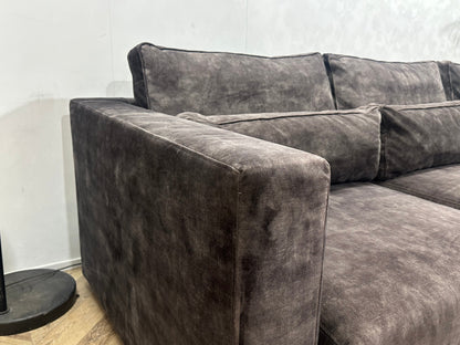 Antraciet Velvet Hoekzetel ~ Losse Kussens Met Afneembare Hoezen