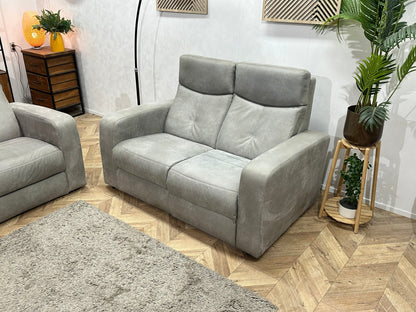 Licht Grijze Suède Stoffen Zetels Set ~ Vaste Kussens
