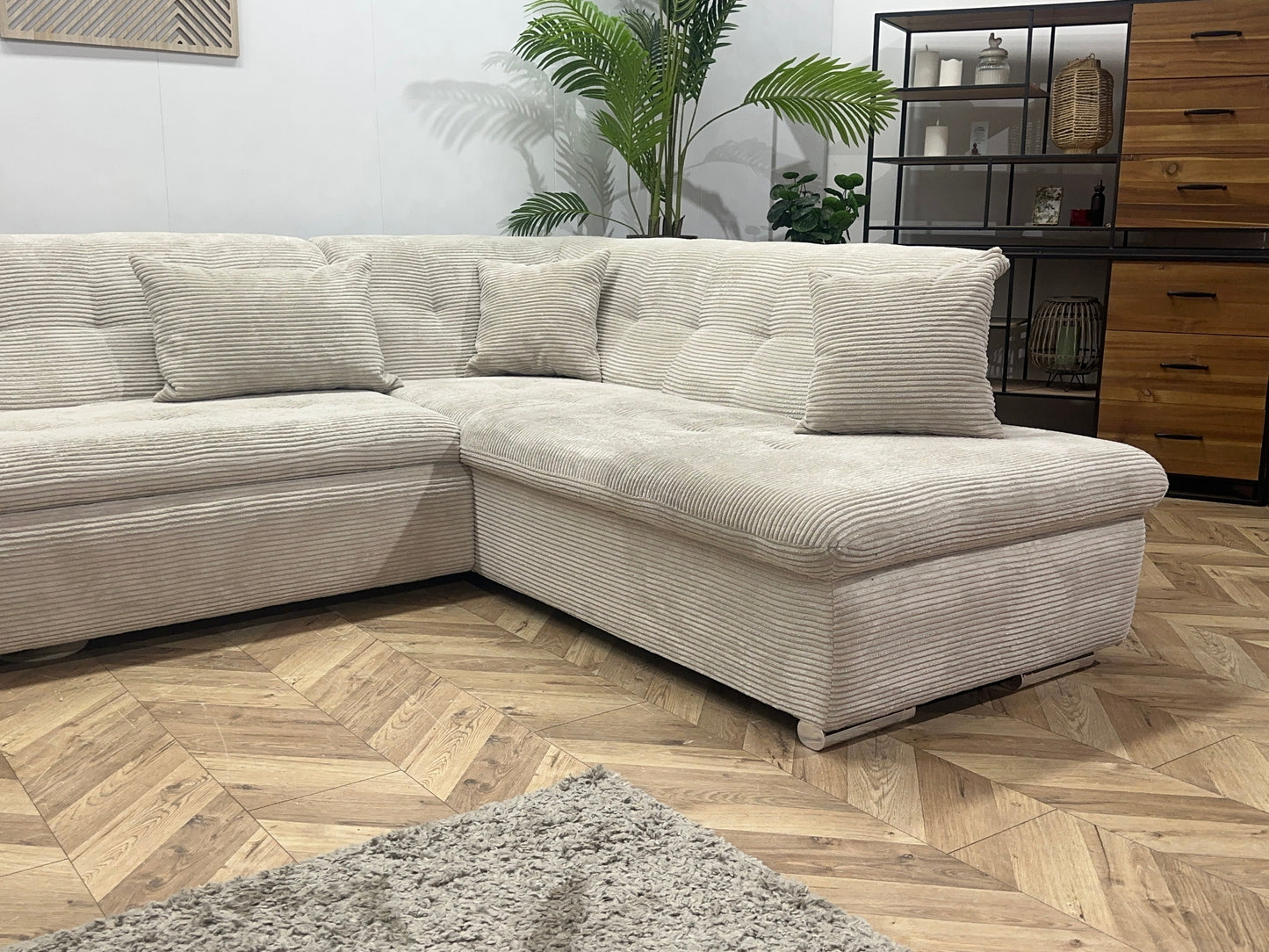 !Showroommodel! Witte/Crème Ribstof U Zetel