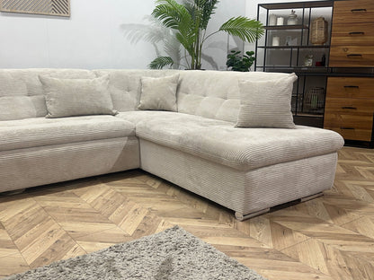 !Showroommodel! Witte/Crème Ribstof U Zetel