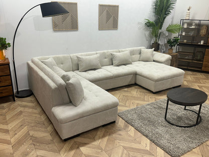 !Showroommodel! Witte Ribstof U Zetel