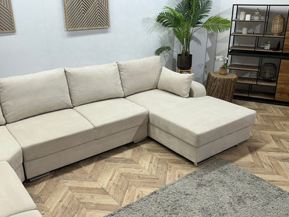 !Showroommodel! Creme Suède Stoffen U Zetel