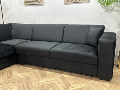 !Showroommodel! Zwarte Velvet Hoekzetel